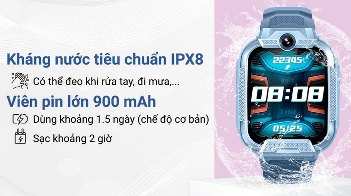 Đồng hồ định vị trẻ em Kidcare K1 54mm - Pin và kháng nước