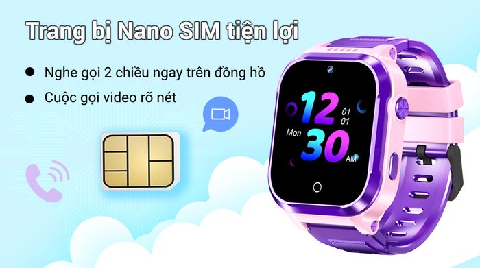 Đồng hồ định vị trẻ em MyKid 4G V2 - Nano SIM