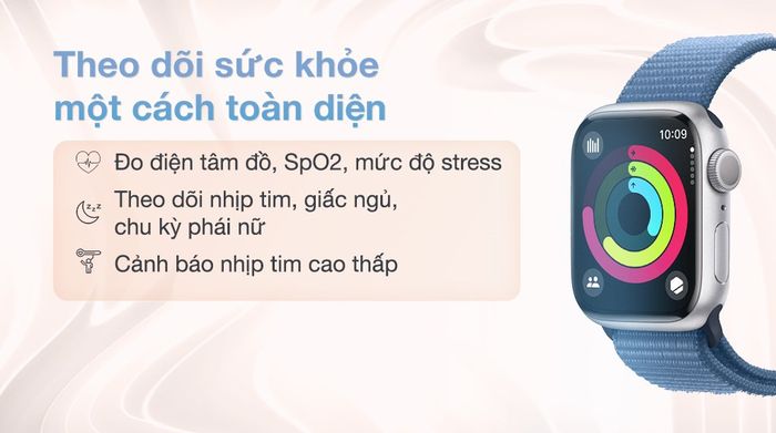 Apple Watch S9 GPS 41mm viền nhôm dây vải - Sức khỏe