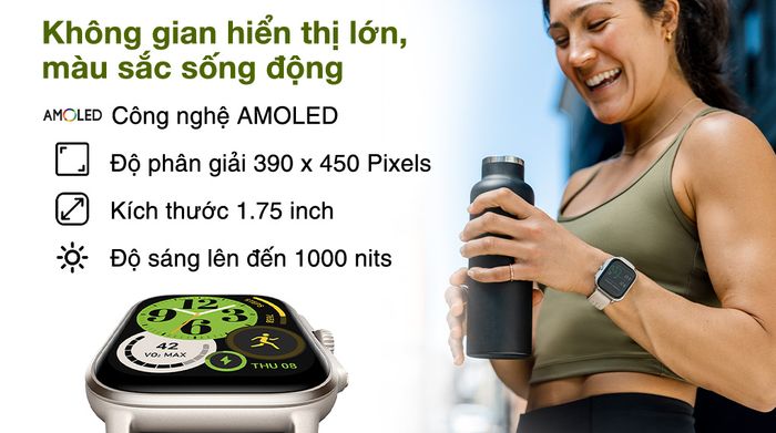 Đồng hồ thông minh Amazfit Cheetah Square 44 mm - Màn hình