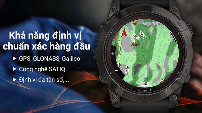 Garmin Fenix 7X Pro Solar Titanium - Định vị