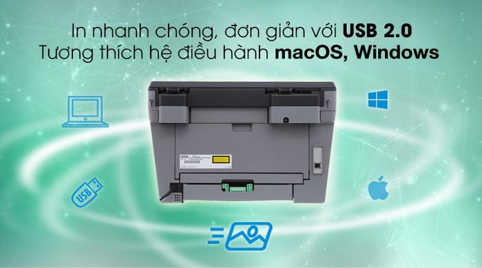 Máy in laser trắng đen đa năng Brother DCP-L2520D - Kết nối