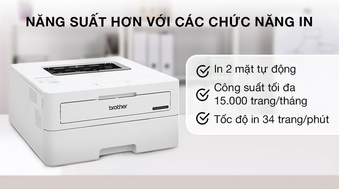 Máy in laser trắng đen đơn năng Brother HL-B2100D - Công suất in