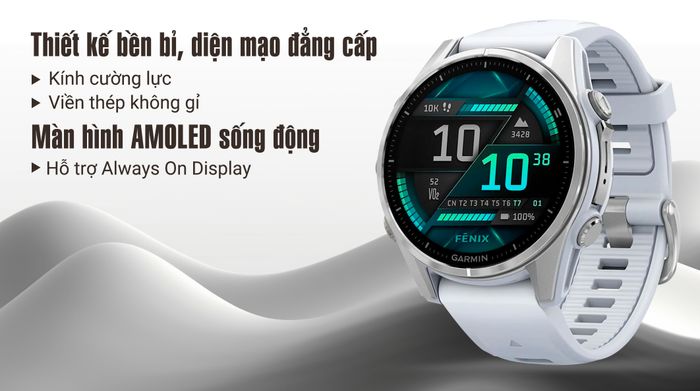 Garmin Fenix 8 43mm viền thép - Thiết kế