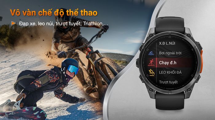 Garmin Fenix 8 Sapphire 47mm viền Titanium - Luyện tập