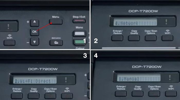Máy in phun màu đa năng In-Scan-Copy Brother DCP-T720DW - Wifi Direct