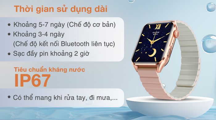 BeFit WatchS 45mm - Pin và Kháng nước