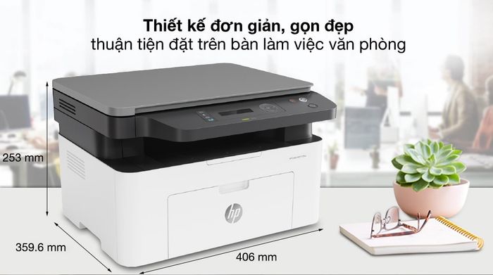 Máy in HP LaserJet MFP 135w WiFi (4ZB83A) - Thiết kế