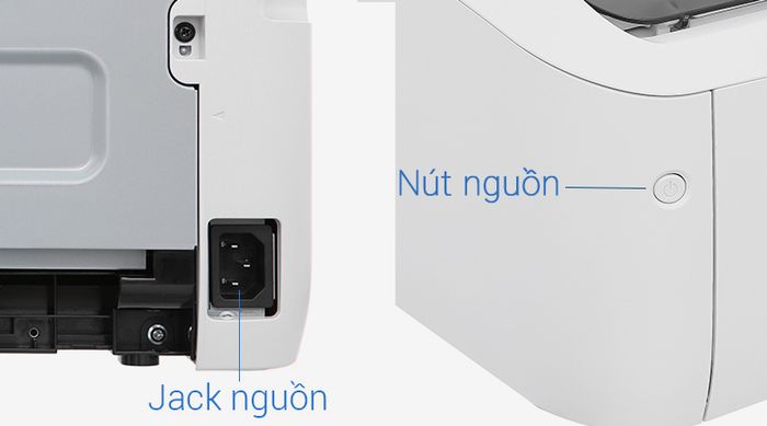 Máy in Laser Canon LBP 6030W Wifi - Cắm dây nguồn vào jack nguồn, nhấn nút nguồn để bật máy