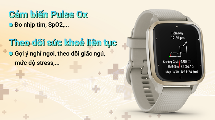 Garmin Venu SQ 2 Music dây silicone - Theo dõi sức khoẻ