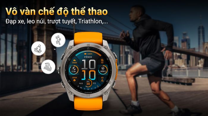 Garmin Fenix 8 Sapphire 51mm viền Titanium - Luyện tập