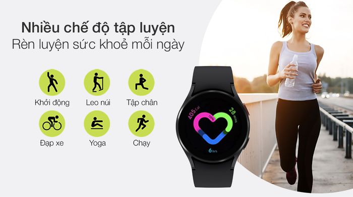Samsung Galaxy Watch 4 40mm hỗ trợ nhiều chế độ luyện tập