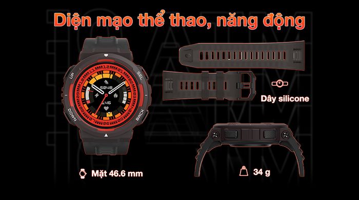 Amazfit Active Edge 46mm - Thiết kế
