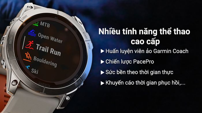 Garmin Fenix 7X Pro Solar Titanium - Tính năng thể thao cao cấp