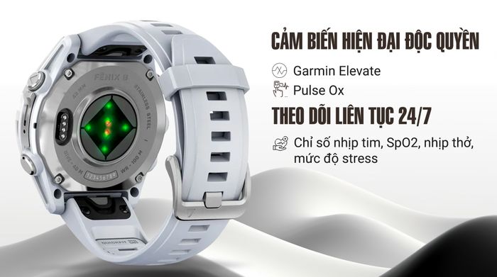 Garmin Fenix 8 43mm viền thép - Sức khỏe