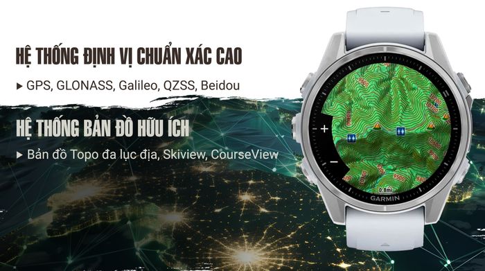 Garmin Fenix 8 43mm viền thép - Định vị