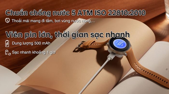 Đồng hồ thông minh Oppo Watch X - Pin và Chống nước