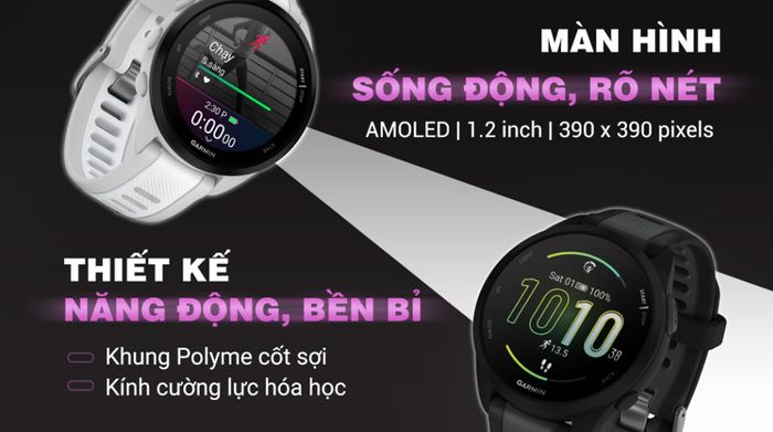 Garmin Forerunner 165 43mm - Thiết kế