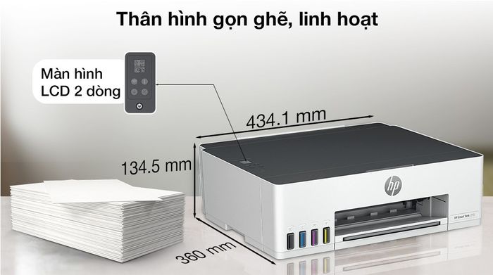 Máy in phun màu đơn năng HP Smart Tank 210 Wifi - Thiết kế