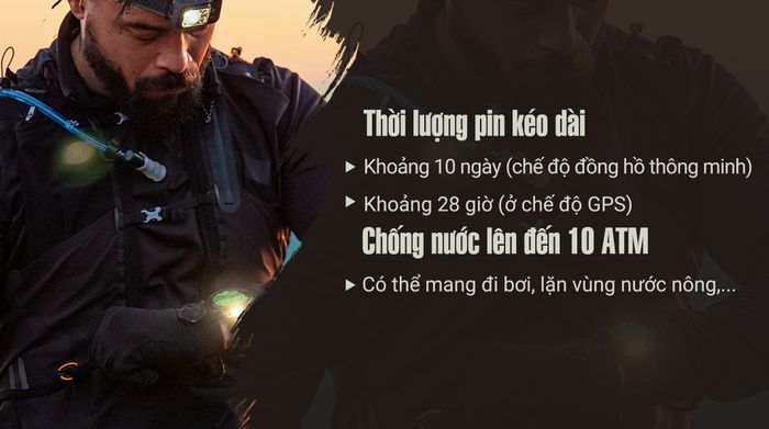 Garmin Fenix 8 43mm viền thép - Pin và Chống nước