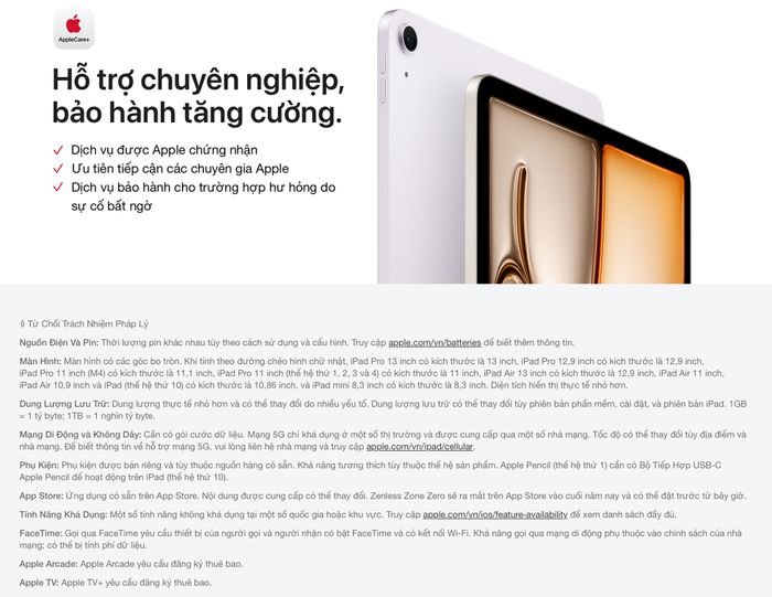 iPad Air M2 11 inch WiFi Cellular 128GB - Hỗ Trợ