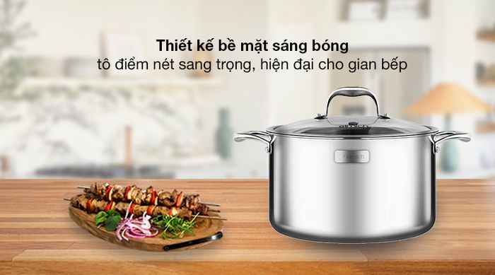 Thiết kế - Nồi inox 3 đáy nắp kính 20 cm Elmich Trimax XS EL-3747