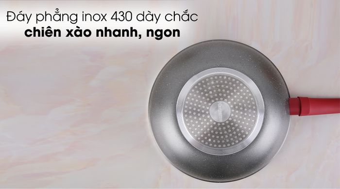 Đáy phẳng inox - Chảo sâu nhôm chống dính đáy từ 28cm Kangaroo KG655M