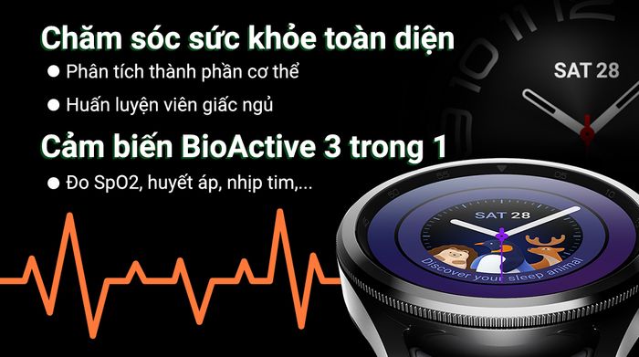 Samsung Galaxy Watch6 Classic LTE 43mm - Chăm sóc sức khỏe