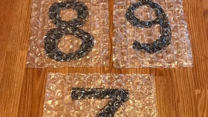 Design an indoor hopscotch course using bubble wrap