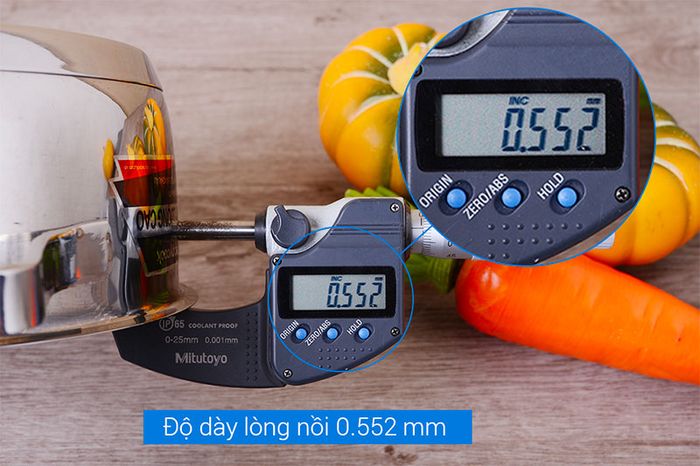 Lòng nồi dày nấu ăn ngon - Nồi inox 3 đáy 16cm HappyCook N16 MLGP