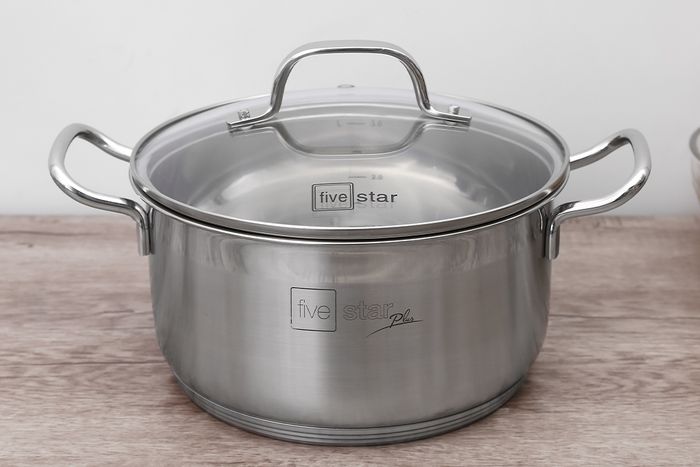 Đường kính - Nồi inox 3 đáy nắp kính 20 cm Fivestar N20-5DG 304