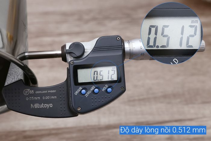 Độ dày - Nồi inox 3 đáy nắp kính 20 cm Fivestar N20-5DG 304