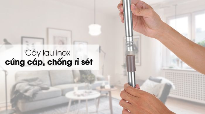 Bộ lau nhà Hommy BH-M950A - Thân cây lau bằng inox cứng cáp