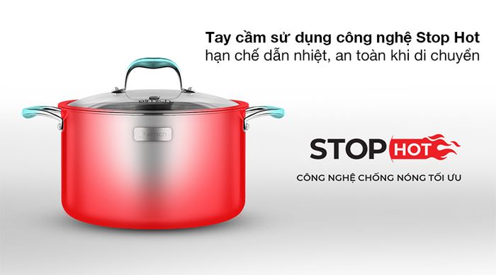 Tay cầm chống nóng - Nồi inox 3 đáy nắp kính 20 cm Elmich Trimax XS EL-3747