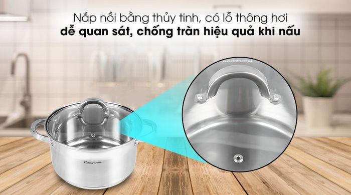Nắp nồi - Nồi inox 5 đáy Kangaroo KG876M