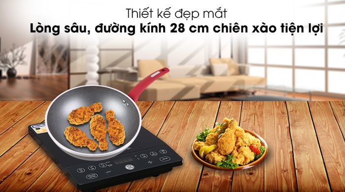 Sang đẹp, tiện dụng - Chảo sâu nhôm chống dính đáy từ 28cm Kangaroo KG655M