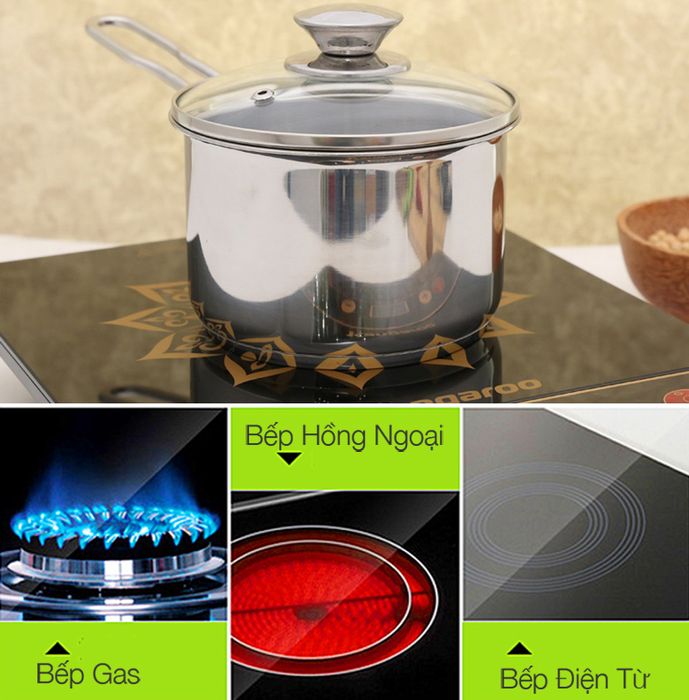 Quánh Fivestar Q12-3DG sử dụng được cho bếp gas, bếp hồng ngoại, bếp từ