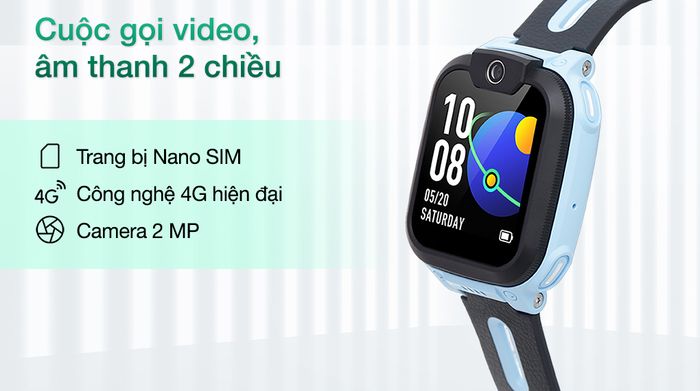 Đồng Hồ Định Vị Trẻ Em imoo Z1 41mm dây TPU Xanh dương - Nano SIM