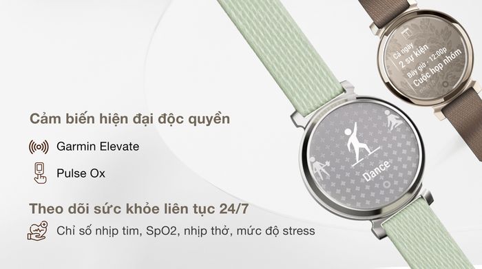 Garmin Lily 2 Classic 34mm dây vải - Theo dõi sức khỏe