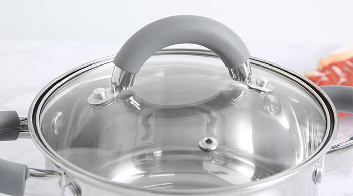 Nắp nồi dễ quan sát - Nồi inox 3 đáy 24cm Hommy CW-S042-24