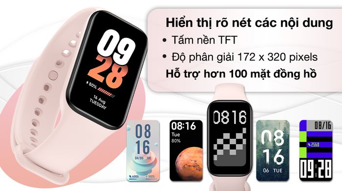 Vòng đeo tay thông minh Mi Band 8 Active - Màn hình