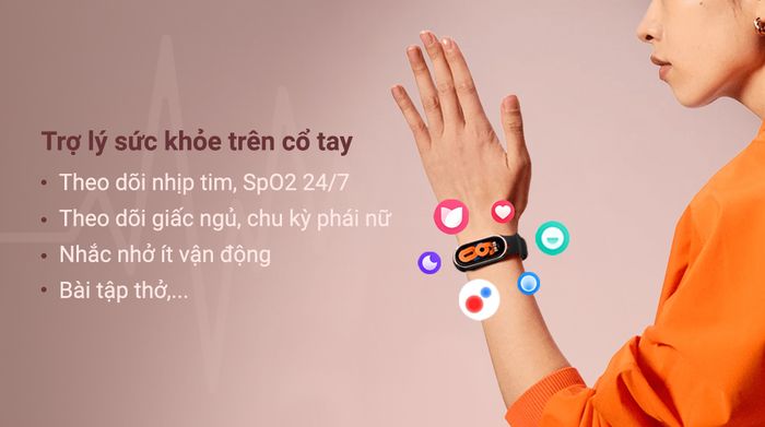 Xiaomi Mi Band 9 dây TPU - Sức khỏe