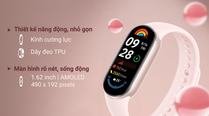 Xiaomi Mi Band 9 dây TPU - Thiết kế