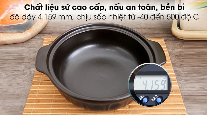 Gốm sứ cao cấp - Nồi đất hoa sen nắp sứ 1.2L Dong Hwa 403