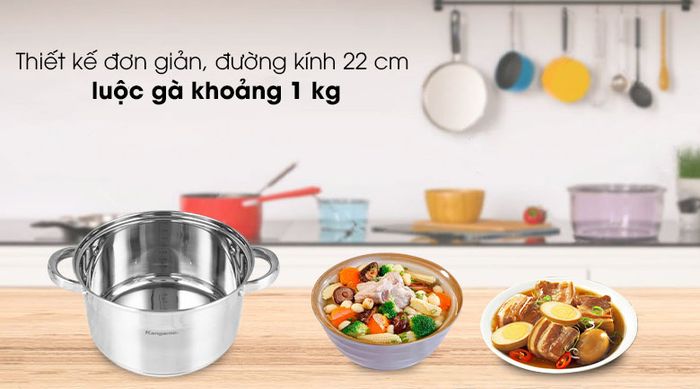 Thiết kế - Nồi inox 5 đáy Kangaroo KG876M