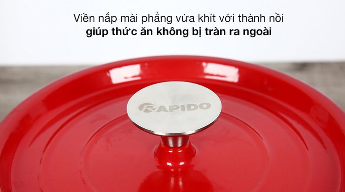 Nắp nồi - Nồi gang đúc 24cm Rapido RK24-RD
