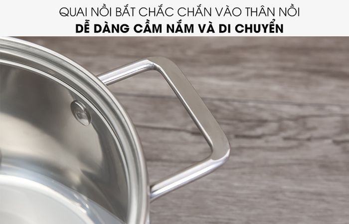 Quai nồi Bộ 3 nồi inox 3 đáy nắp kiếng Hommy BE005