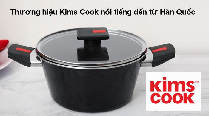 Nồi nhôm nắp kính 20cm Kims Cook NAB520 - Sản phẩm của thương hiệu Kims Cook nổi tiếng đến từ Hàn Quốc đảm bảo chất lượng