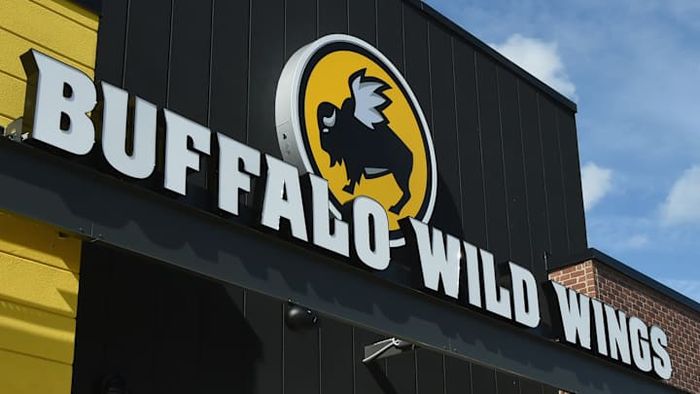 The entrance to a Buffalo Wild Wings restaurant.
