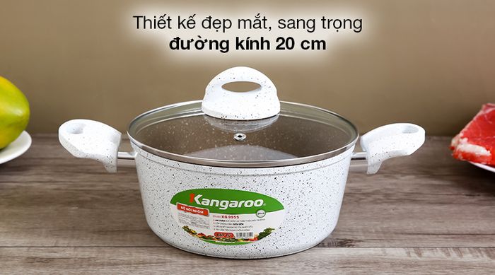 Nồi nhôm chống dính đáy từ 20cm Kangaroo KG995S - Kiểu dáng nồi Kangaroo nhỏ gọn